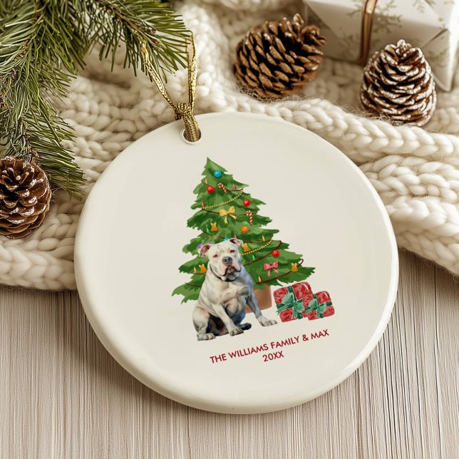 Décoration En Céramique Chien de taureaux Noël personnalisé (Créateur téléchargé)