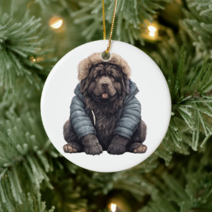 Décoration En Céramique Chien de Terre-Neuve personnalisé