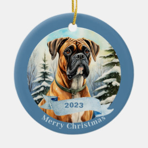 Décoration En Céramique Chien d'eau Bulldog Noël