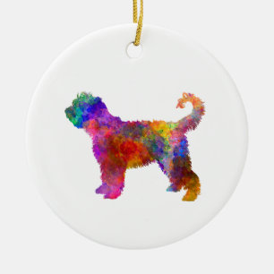 Décoration En Céramique Chien d'eau français en aquarelle