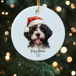 Décoration En Céramique Chien d'eau portugais Noël personnalisé