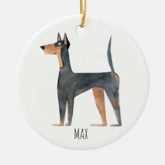 Décoration En Céramique Chien Doberman