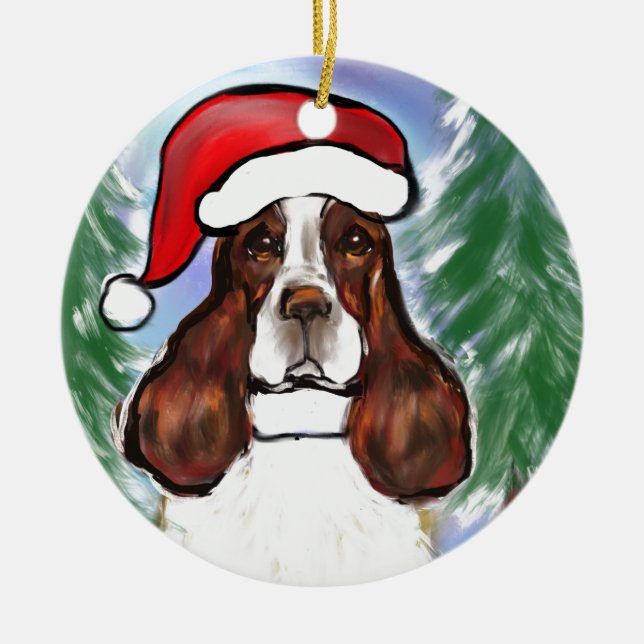 DÉCORATION EN CÉRAMIQUE CHIEN DU SPRINGER ANGLAIS (Devant)