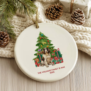 Décoration En Céramique Chien espagnol Noël personnalisé