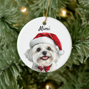 Décoration En Céramique Chien maltais personnalisé
