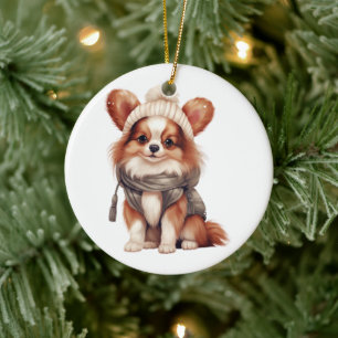 Décoration En Céramique Chien Papillon personnalisé