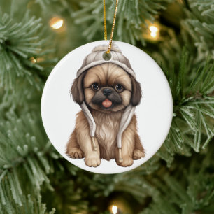 Décoration En Céramique Chien pekingese personnalisé