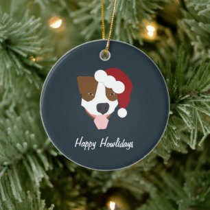 Décoration En Céramique Chien père Noël - Personnalisable