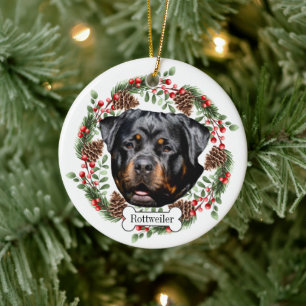 Décoration En Céramique Chien Rottweiler