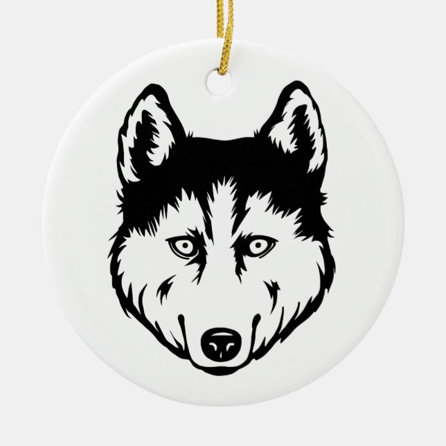 Décoration En Céramique Chien sibérien Husky (Devant)