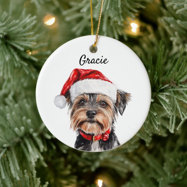 Décoration En Céramique Chien Yorkshire Terrier personnalisé (Arbre)