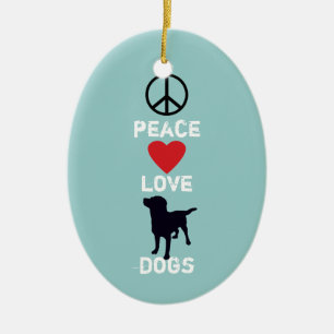 Décoration En Céramique Chiens d'amour de paix