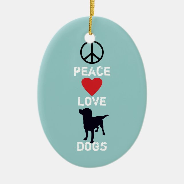 Décoration En Céramique Chiens d'amour de paix (Devant)