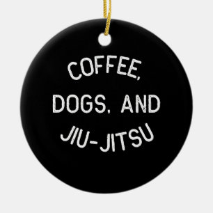 Décoration En Céramique Chiens de café Jiu Jitsu pour BJJ, Jujitsu Gift