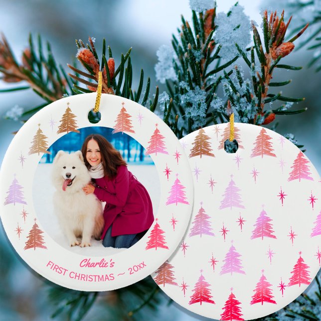 Décoration En Céramique Chiens de chiot Premier Noël Personnalisé Animaux  (Créateur téléchargé)