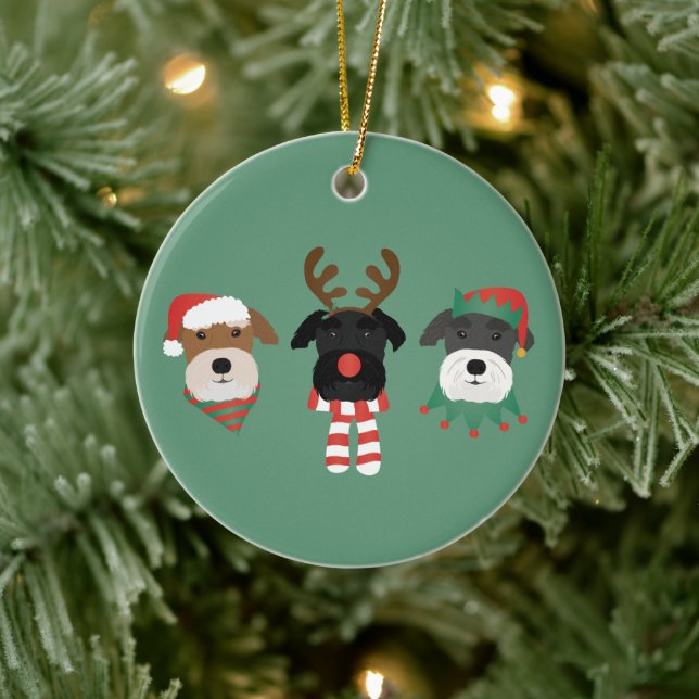 Décoration En Céramique Chiens Schnauzer de Noël (Arbre)