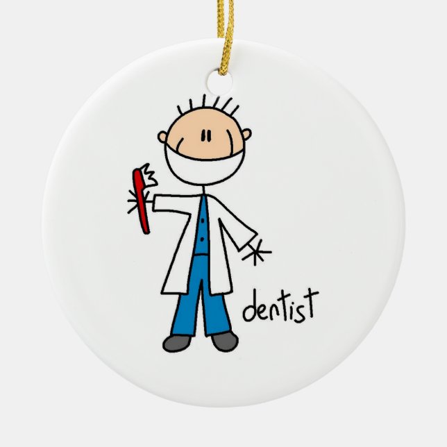 Décoration En Céramique Chiffre de bâton de dentiste (Devant)