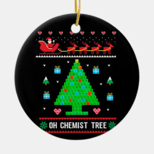 Décoration En Céramique Chimie Marque de Noël Chimiste Arbre Noël