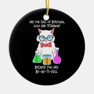 Décoration En Céramique Chimie Pun Étudiant aime Chat