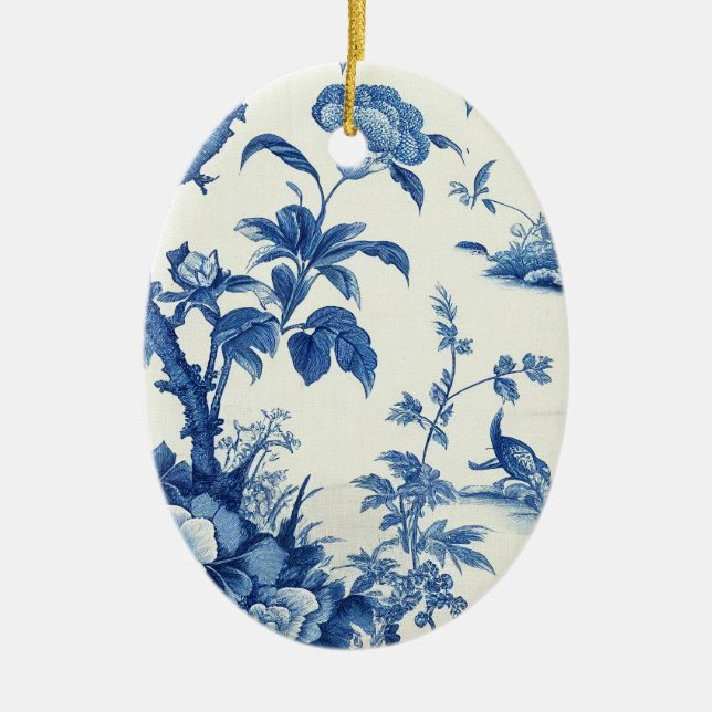 Décoration En Céramique Chinoiseries bleues et blanches (Devant)
