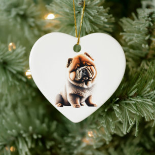 Décoration En Céramique Chiot Chow Chow Personnalisé