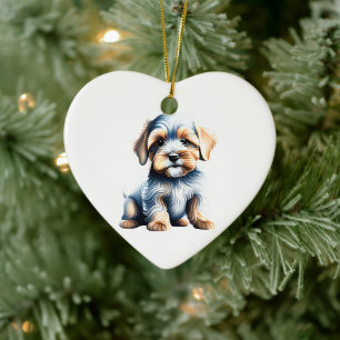 Décoration En Céramique Chiot Dandie Dinmont Terrier Personnalisé