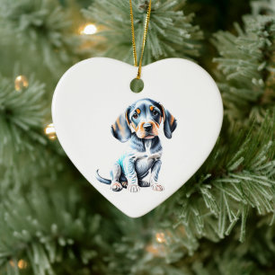 Décoration En Céramique Chiot de Coonhound américain personnalisé
