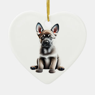 Décoration En Céramique Chiot norvégien Elkhound personnalisé
