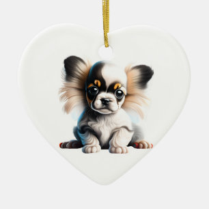 Décoration En Céramique Chiot Papillon personnalisé
