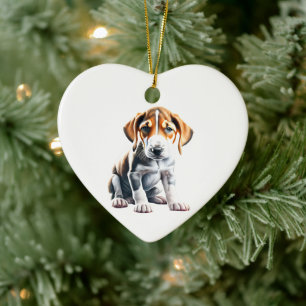Décoration En Céramique Chiots English Foxhound Personnalisés