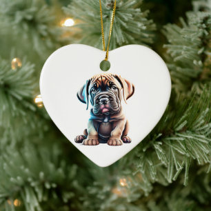 Décoration En Céramique Chiots Mastiff Personnalisés