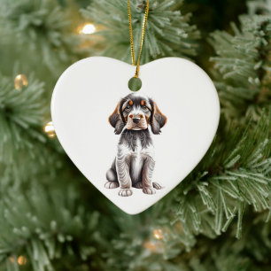 Décoration En Céramique Chiots Pointer allemand à poil long personnalisé