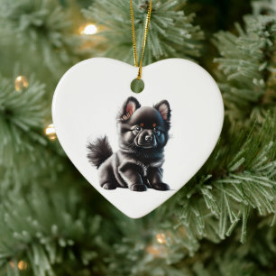 Décoration En Céramique Chiots Spitz allemand personnalisés