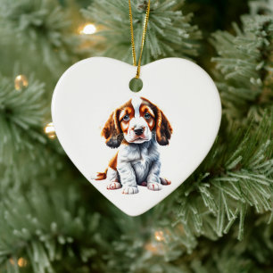 Décoration En Céramique Chiots Springer Spaniel Gallois Personnalisés