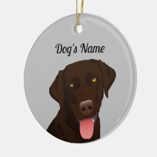 Décoration En Céramique Chocolate Lab Ornament