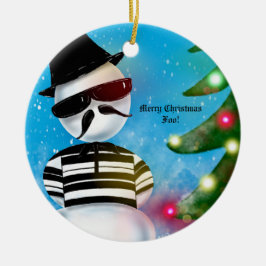 Décoration En Céramique Cholo Snowman Foot Noël Lumières Arbre Neige