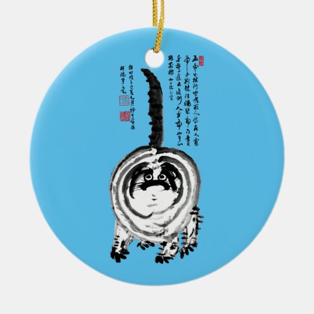 Décoration En Céramique Chonky rayé japonais Tabby Chat (Devant)