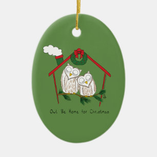 Décoration En Céramique Chouette de Noël Be Accueil mignonne