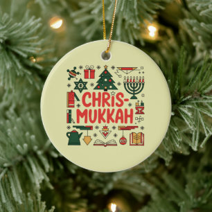 Décoration En Céramique Chrismukkah Hanoukka Noël Juif Religieux