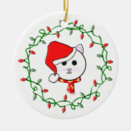 Décoration En Céramique Christmas Cat