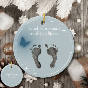 Décoration En Céramique Christmas Custom Your Baby Foot Prints Papillon