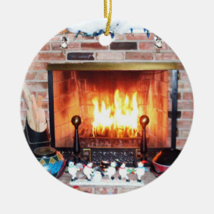 DÉCORATION EN CÉRAMIQUE CHRISTMAS FIREMPLACEMENT