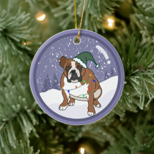 Décoration En Céramique Christmas Holiday English Bulldog