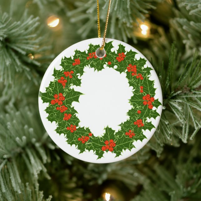 Décoration En Céramique Christmas Holly Wreath (Arbre)