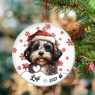 Décoration En Céramique Christmas mignon Chih Tzu Chien Personnalisé