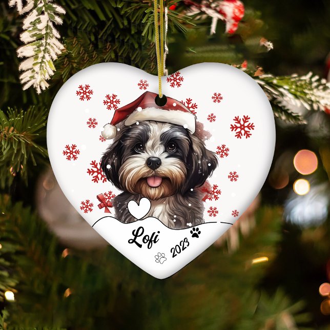 Décoration En Céramique Christmas mignon Chih Tzu Chien Personnalisé (Créateur téléchargé)
