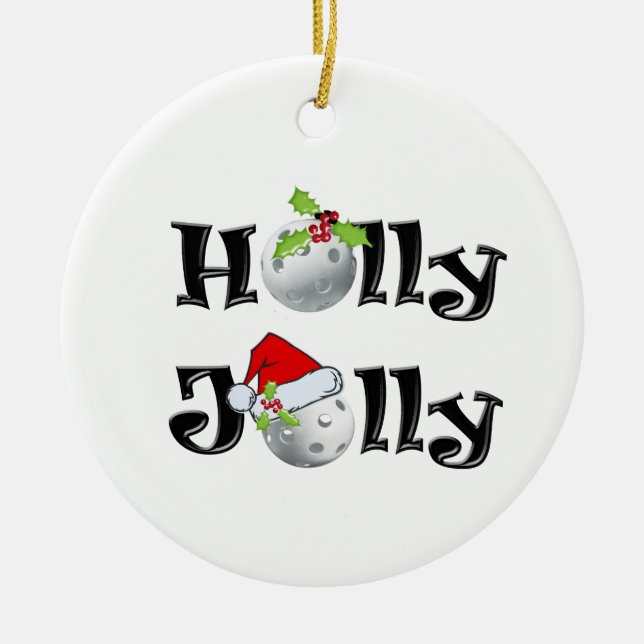 Décoration En Céramique Christmas pickleball Holly Jolly (Devant)