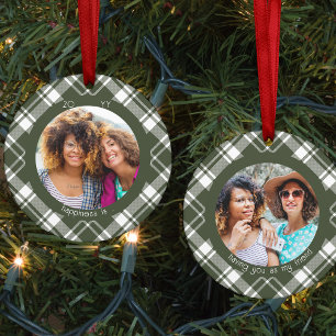 Décoration En Céramique Christmas Plaid Happiness is You as Friend 2 Photo