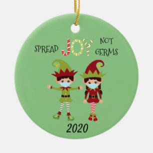 Décoration En Céramique Christmas Spread Joy pas Germs Elf 2020