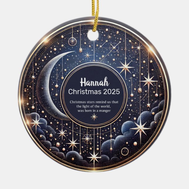 Décoration En Céramique Christmas Stars Personalized  Ornament  (Devant)